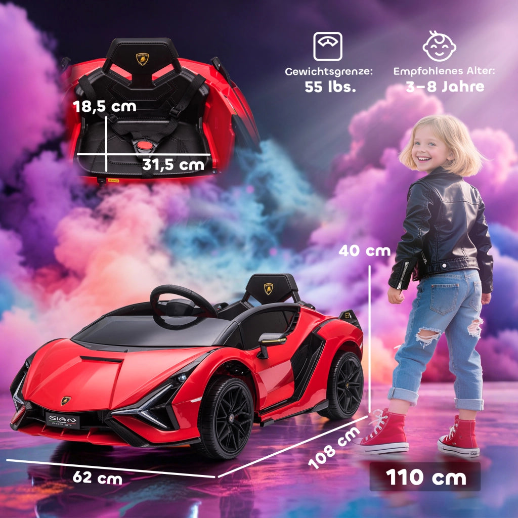 Auto Bambini 12V con Telecomando 2.4G ¨C zephmum ¨C Rosso