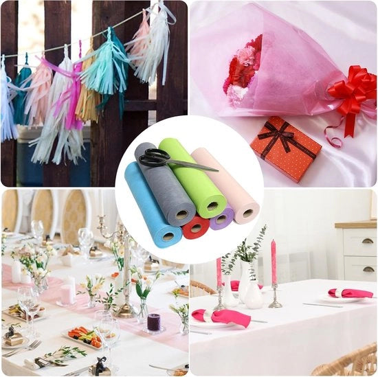 Velo per tavolo 30 cm x 25 m - Decorazione per tavola per Battesimo, Primo Sacramento, Compleanni, Matrimoni e Feste (Verde chiaro)