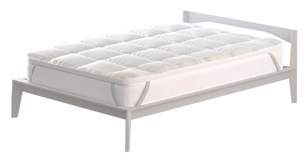 Topper 1 Piazza e Mezzo Trapuntato 600 gr/mq con Elastici Plus Bianco