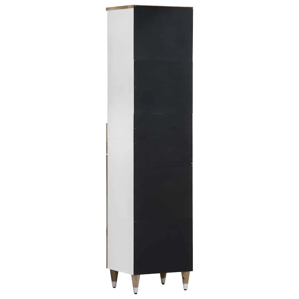 Mobiletto da bagno moderno con spazio di archiviazione 38 x 33,5 x 160 cm in legno massello di mango 02_0057851