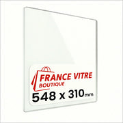 548 x 310 x 4 mm - Vetro per stufa a legna - vetro camino di ricambio - vetro per caminetto resistente al fuoco - France Vitre