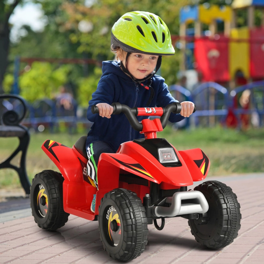 Quad cavalcabile alimentato a batteria 6V con velocit¨¤ massima 4,6 km/h, Mini quad ATV per bambini Rosso