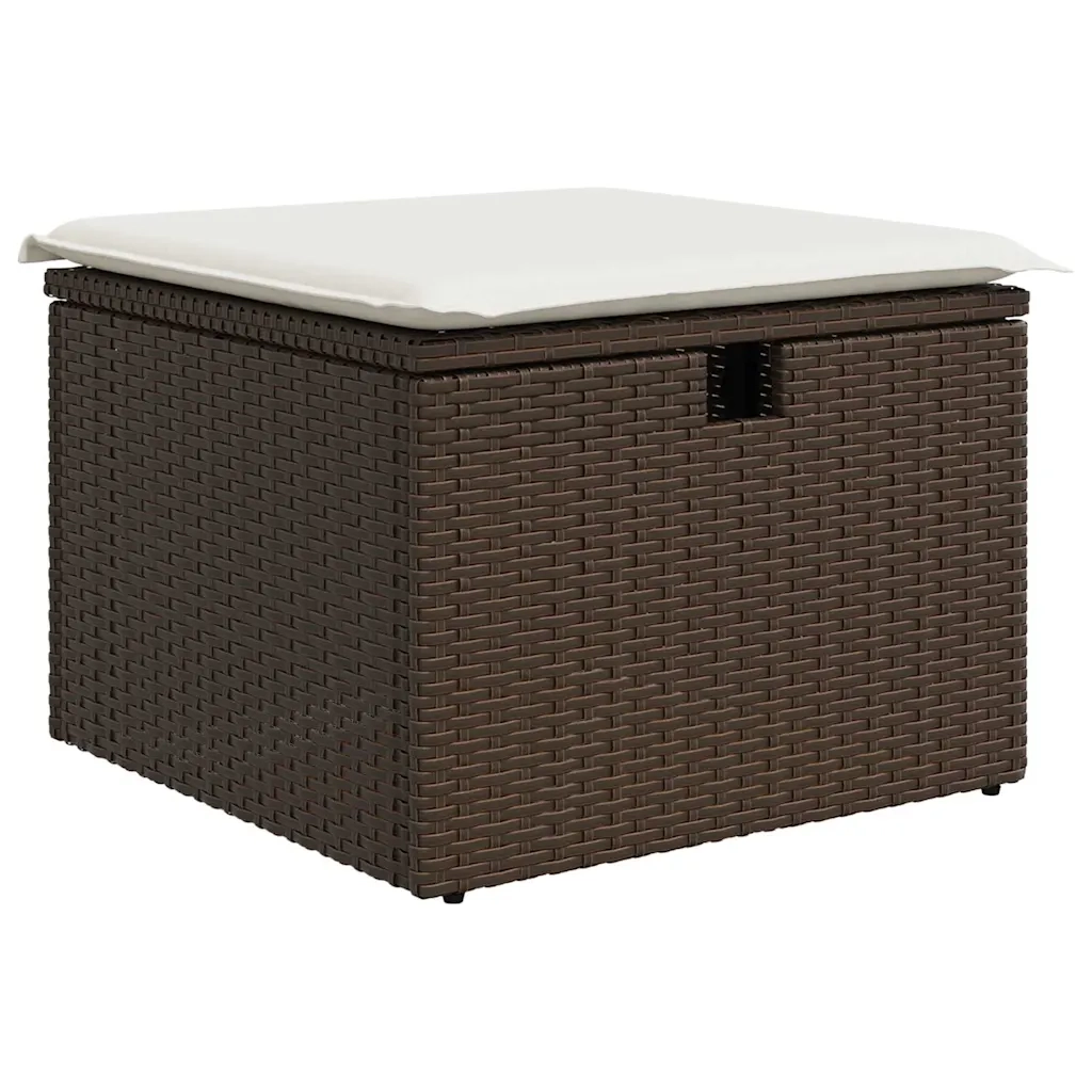 Set Divano da Giardino con cuscino 5 pcs Marrone Poly Rattan 3360189