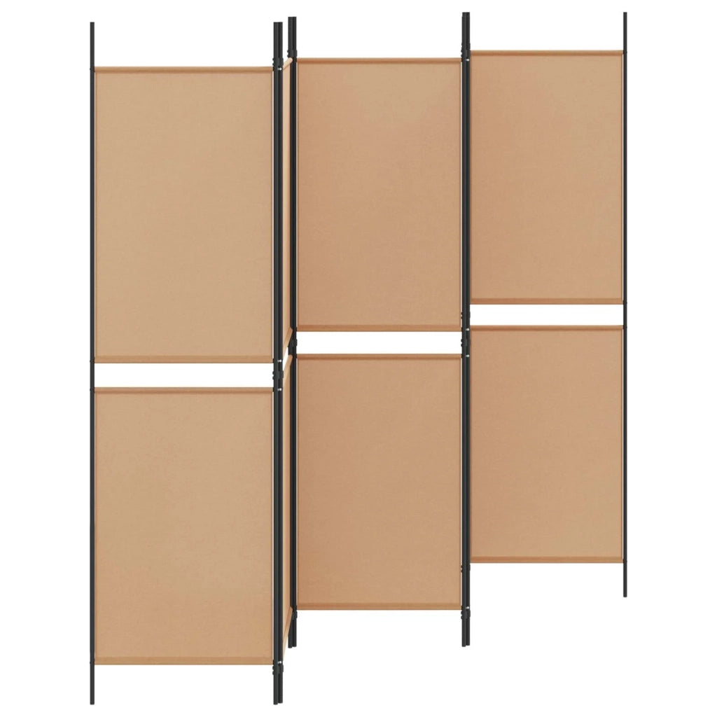 Paravento a 5 Pannelli Beige 250 x 180 cm Tessuto