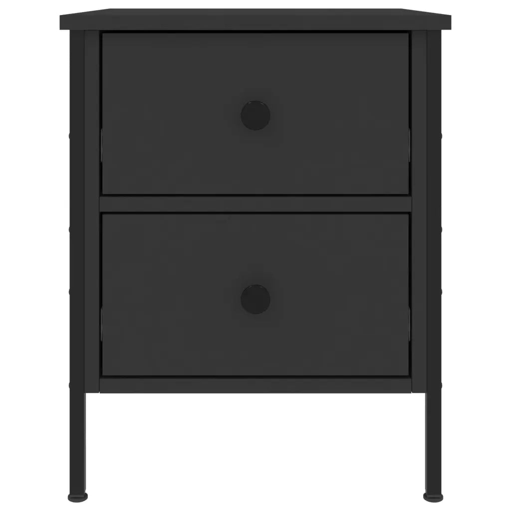 Comodini 2 pz Neri 40x42x50 cm in Legno Multistrato