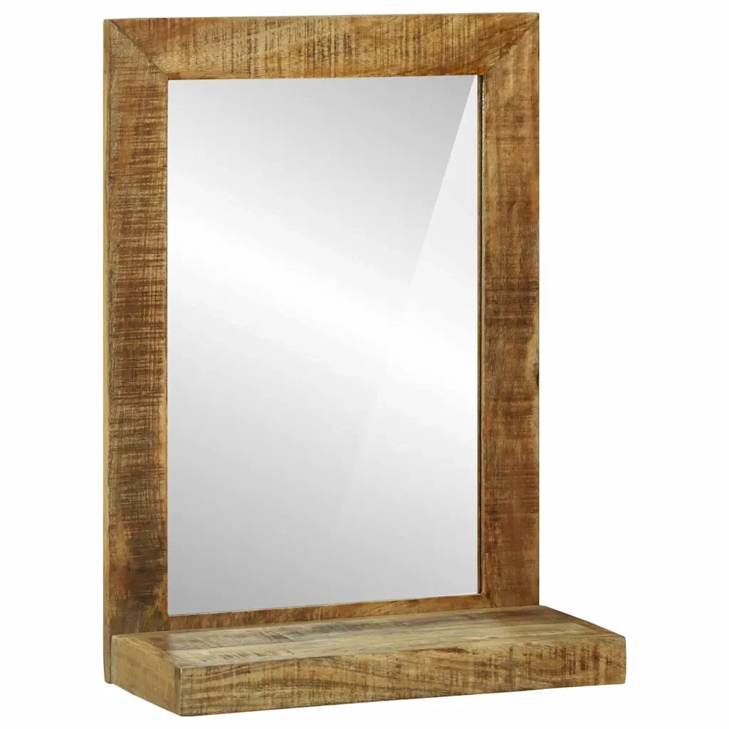 Specchio da bagno Rettangolare Marrone Legno di mango massello 4016736