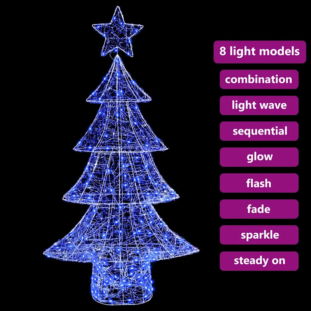 Albero di Natale con 160 LED Blu 150 cm Acrilico