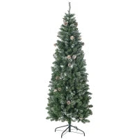 Albero di Natale Artificiale da 180cm con Pigne, 618 Rami e Base in Metallo, Verde