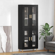 Credenza Rovere Nero 69,5 x 34 x 180 cm Legno multistrato 3416205