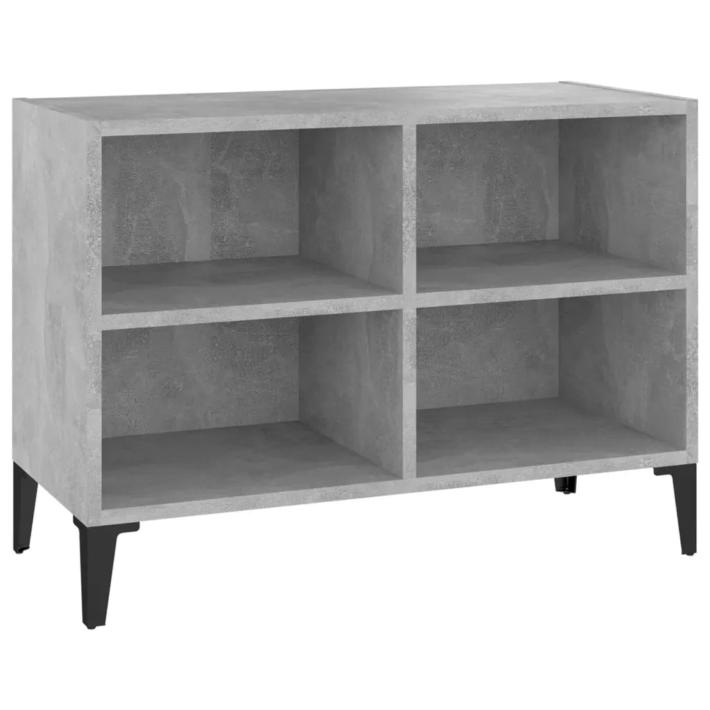 Mobile TV con Gambe in Metallo Grigio Cemento 69,5x30x50 cm 805936