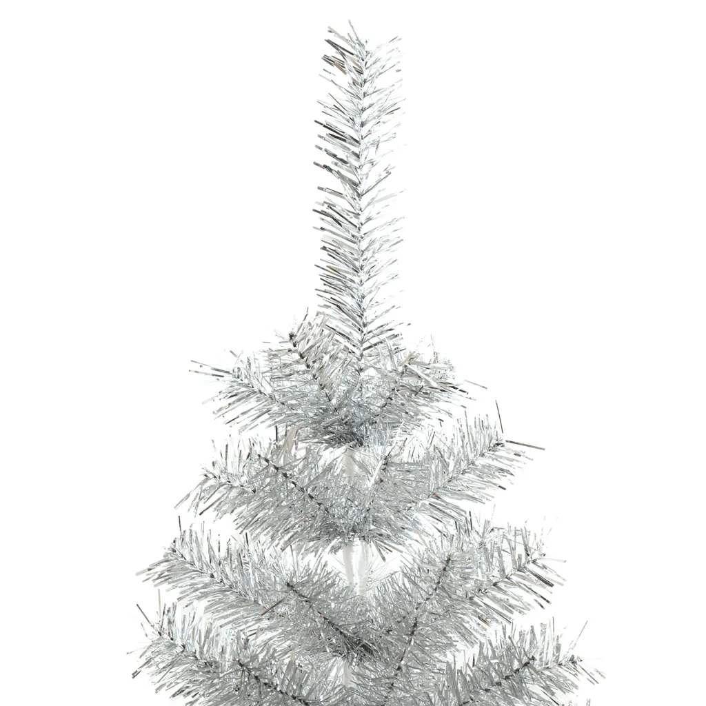 Albero di Natale Artificiale con Supporto Argento 210 cm PET 321014