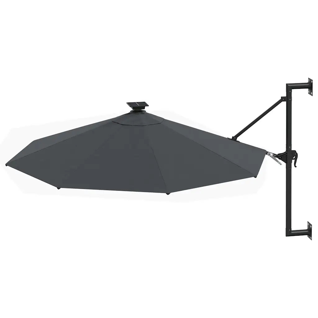 Ombrellone da Giardino a Parete con LED 300 cm Antracite