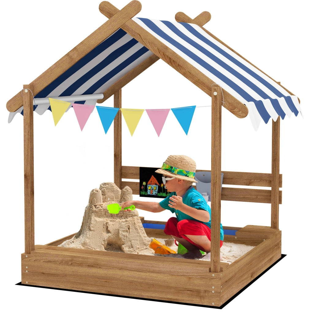 Casetta da gioco con sabbiera e lavandino per bambini ¨C zephmum ¨C 124x116x146 cm nero
