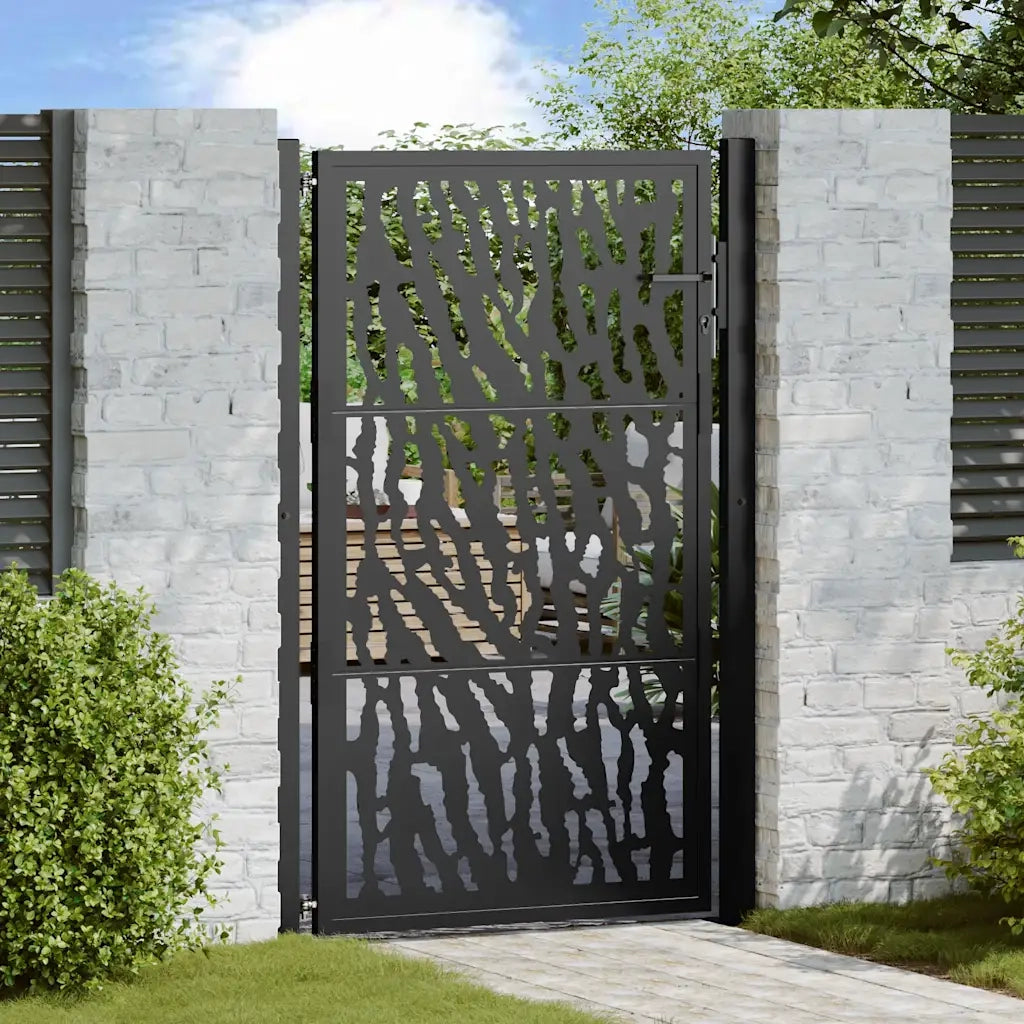 Cancello da giardino nero 100x150 cm in acciaio con design a traliccio 4100981
