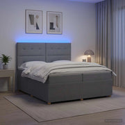 Letto Box Spring LED con Materasso Grigio Chiaro 200 x 200 cm 3455937