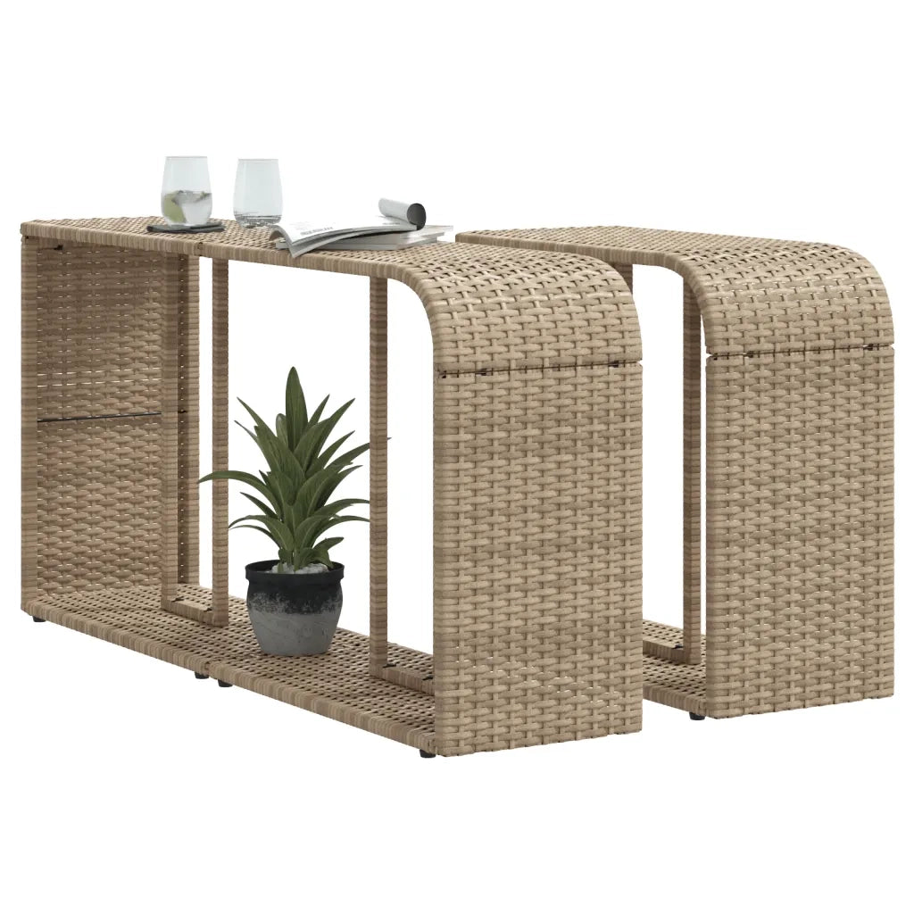 Scaffali Portaoggetti 2 pz Beige in Polyrattan 366070