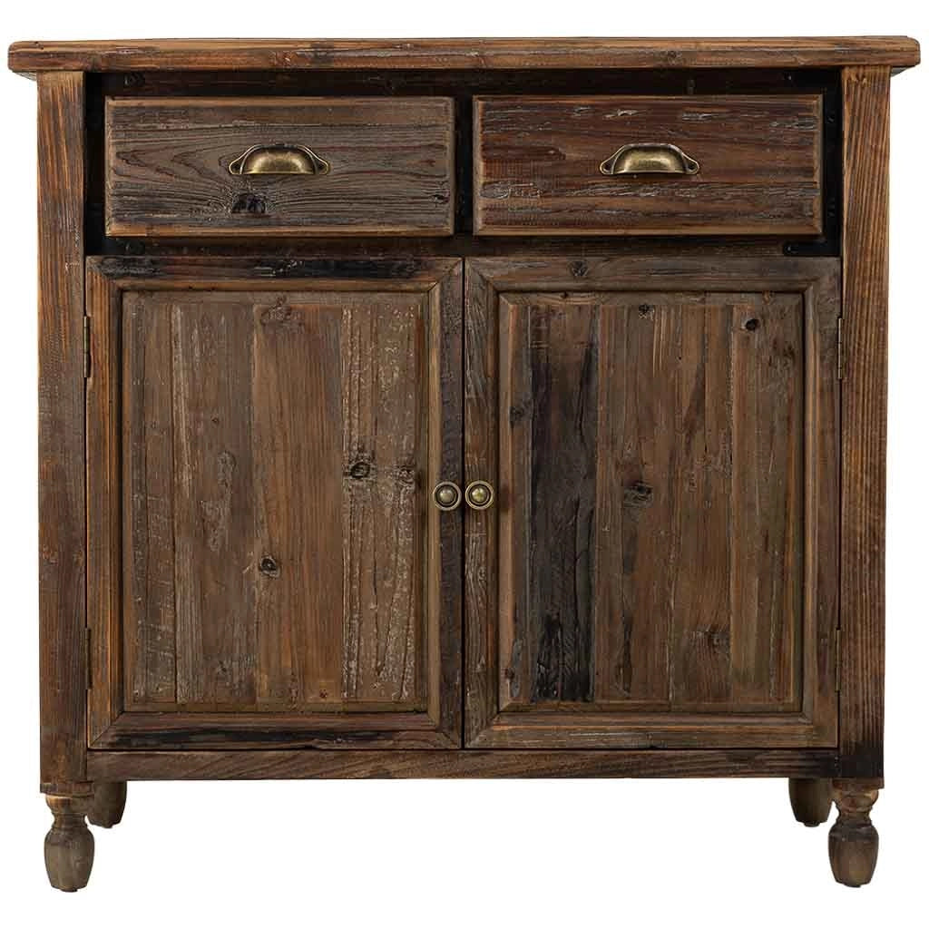 Credenza in legno con 2 ante e 2 cassetti 90x40x85h cm