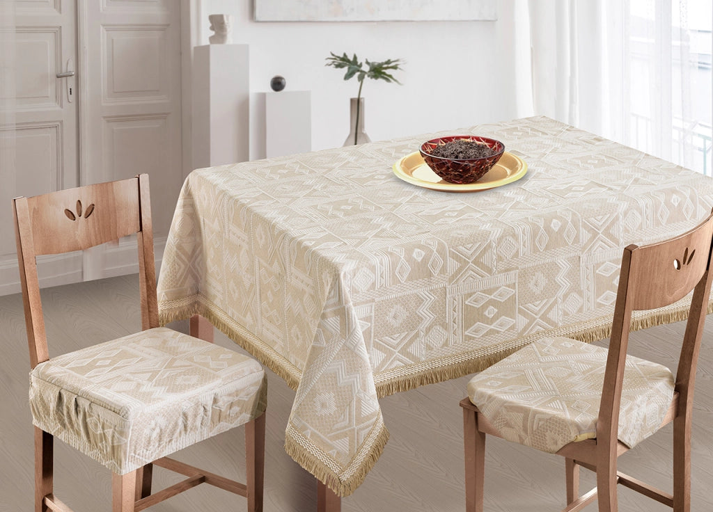Copritavolo Salotto/Cucina Jacquard Modello Mexico Made In Italy - Ovale 180x240 - Rosa Antico