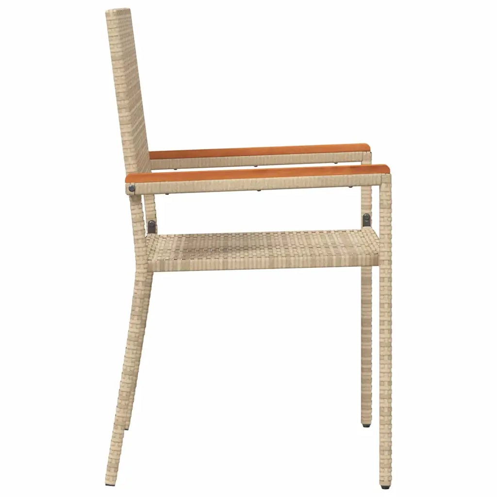 vidaXL Sedie impilabili da giardino 4 pcs Crema e Marrone