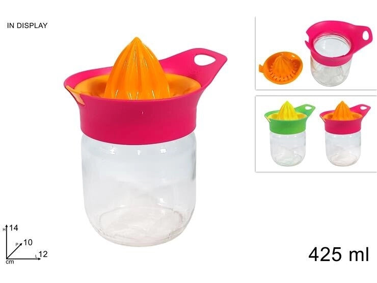 1 Pezzo Spremiagrumi Manuale in Vetro con Contenitore Vari Colori
