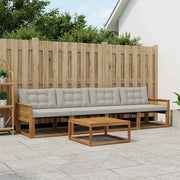 Set di divani da esterno 5 pcs Naturale e Grigio Chiaro