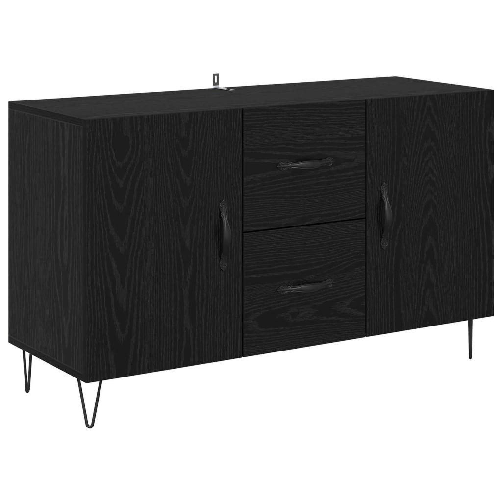 Credenza | Madia | Buffet da pranzo | Armadio da pranzo Rovere Nero 100 x 36 x 60 cm Legno multistrato