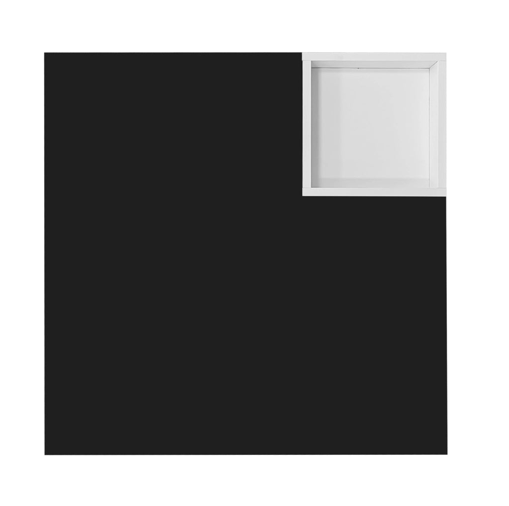 Tavolino da caffè 72x72x30 cm bianco e nero con box rimovibile e LED