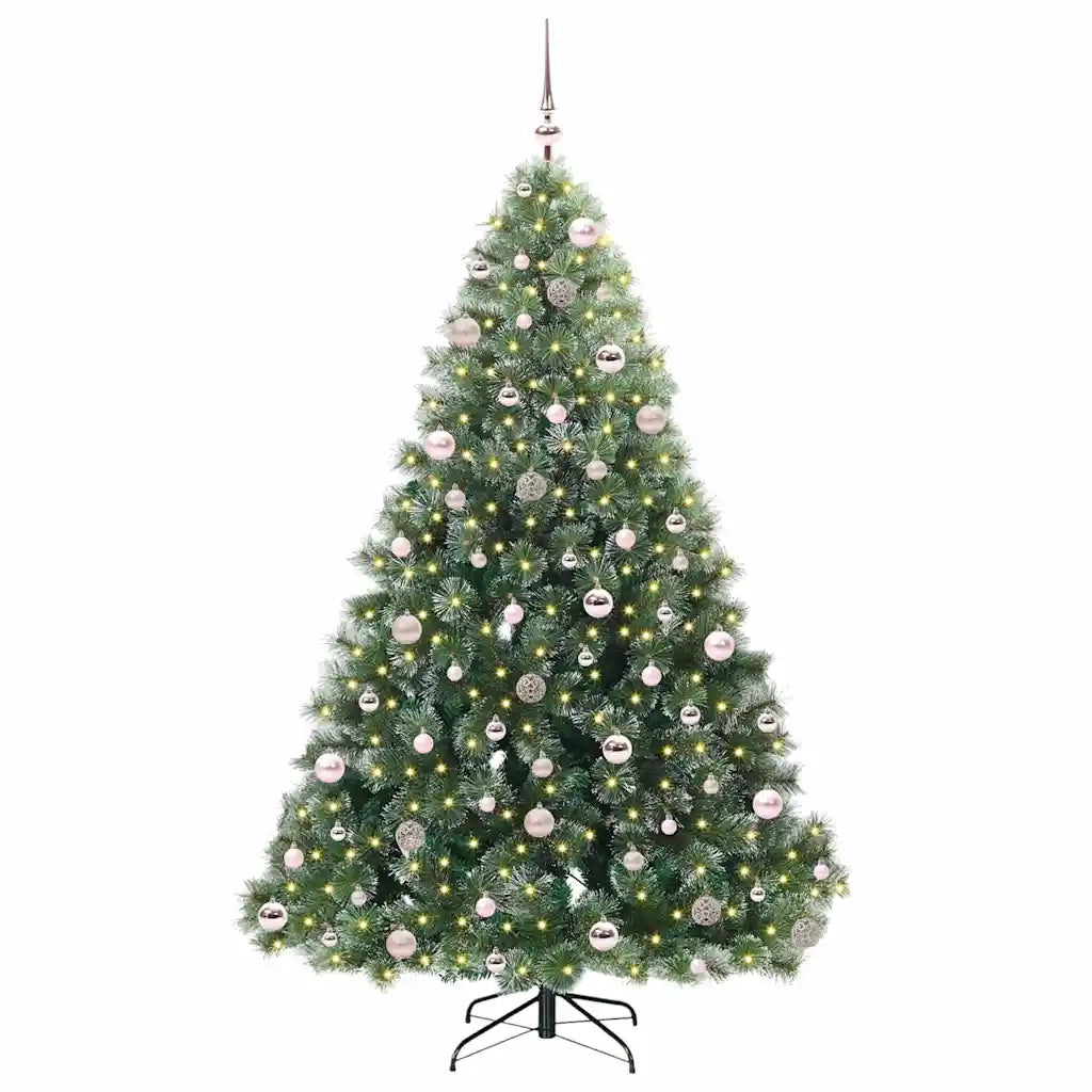 Albero di Natale Artificiale-Albero Natalizio con 300 LED Verde 210 cm PE e PVC 431908