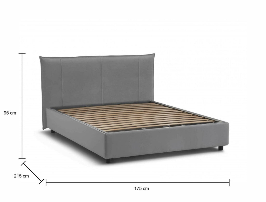 Letto Matrimoniale Ambassador, Letto Matrimoniale Sfoderabile Made in Italy, Grigio
