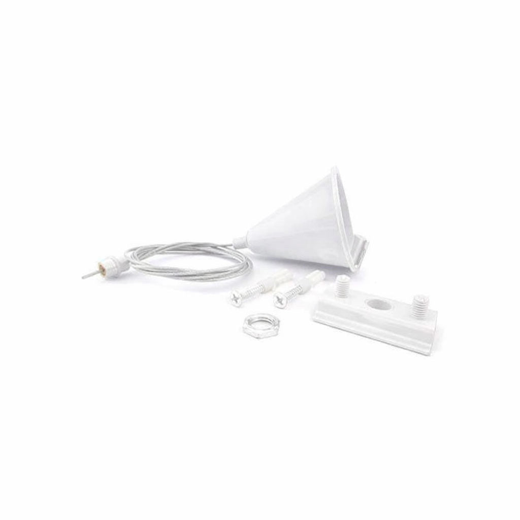 Kit Cavo Sospensione per Binario Monofase Bianco con Filo 200 cm Solo Per un Lato