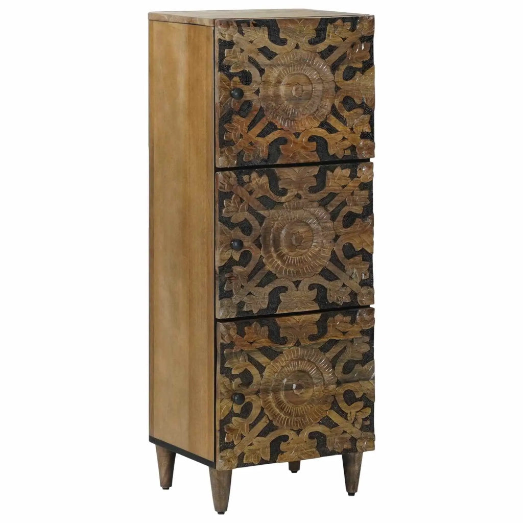 Mobile Alto Marrone 40 x 33,5 x 110 cm Legno di mango massello
