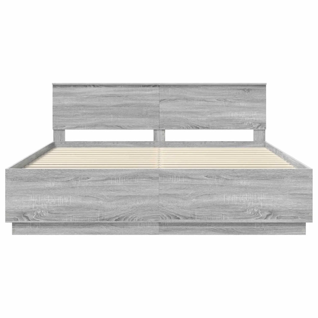 Struttura del letto con testiera Grigio Sonoma 200 x 200 cm 3408136