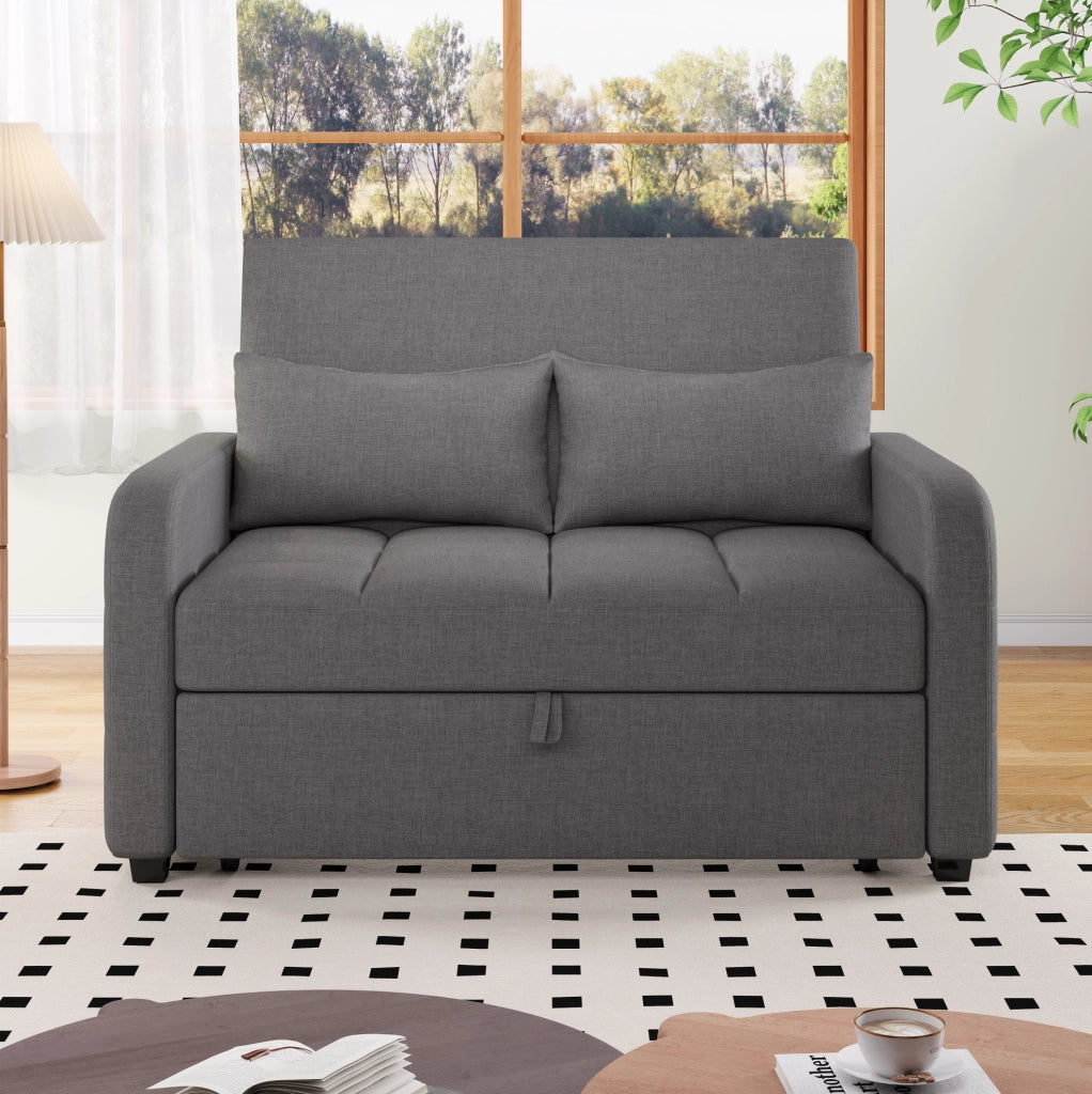 Divano letto pieghevole multifunzione 127x75x94 cm; grigio antico; con schienale regolabile