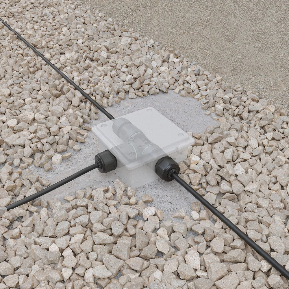Connettore stagno IP68 per illuminazione esterna - Forma Lineare - Alta sicurezza 16A 240V Beneito & Faure - Spina, attacco