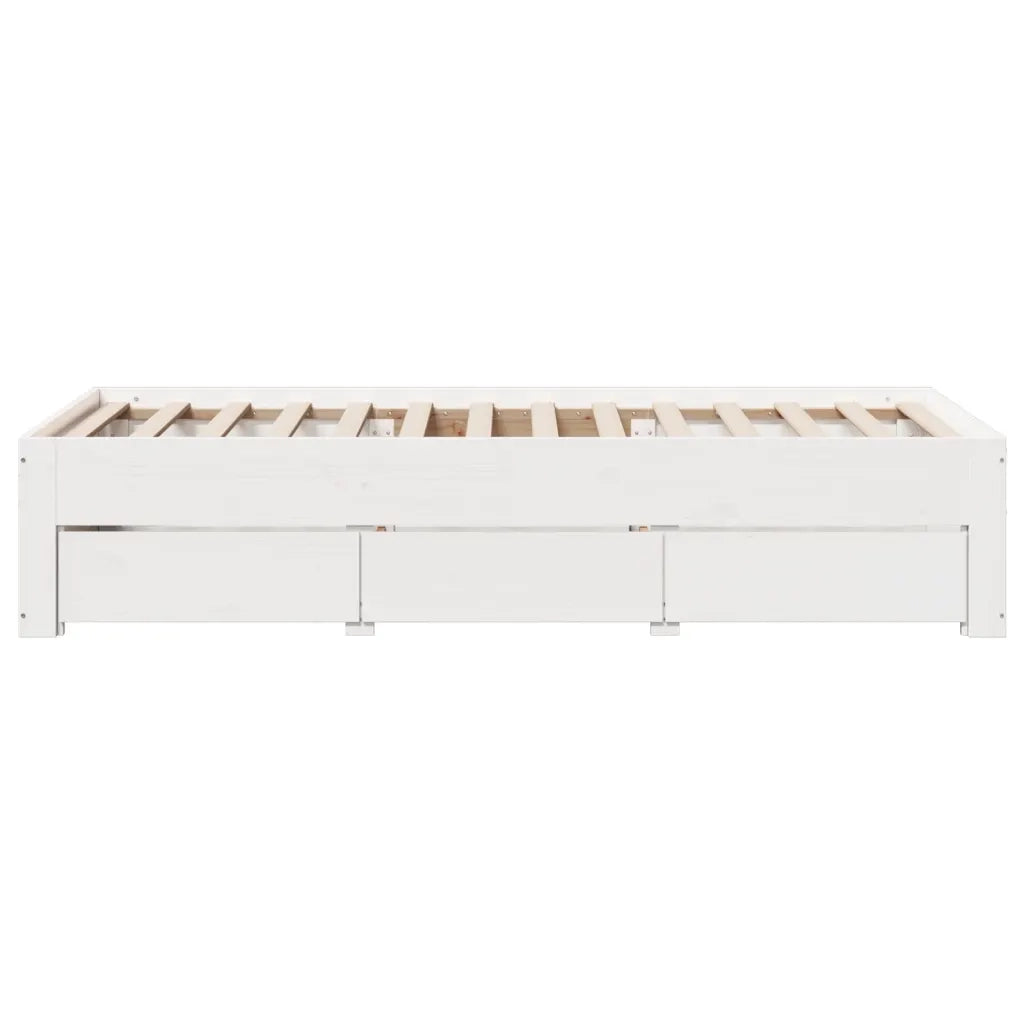 Giroletto senza Materasso con Cassetti Bianco 90x190 cm Pino