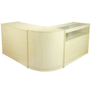 Set Galaxy con 3 Banconi da Negozio e Reception con Finitura in Acero Laminato