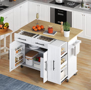 Isola cucina mobile con piano ribaltabile e organizer