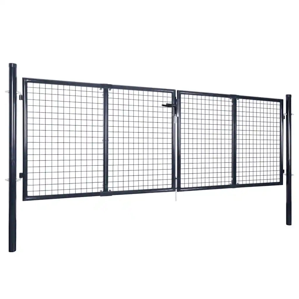 Cancello per Giardino Rete in Acciaio Zincato 289x75 cm Grigio cod mxl 42876