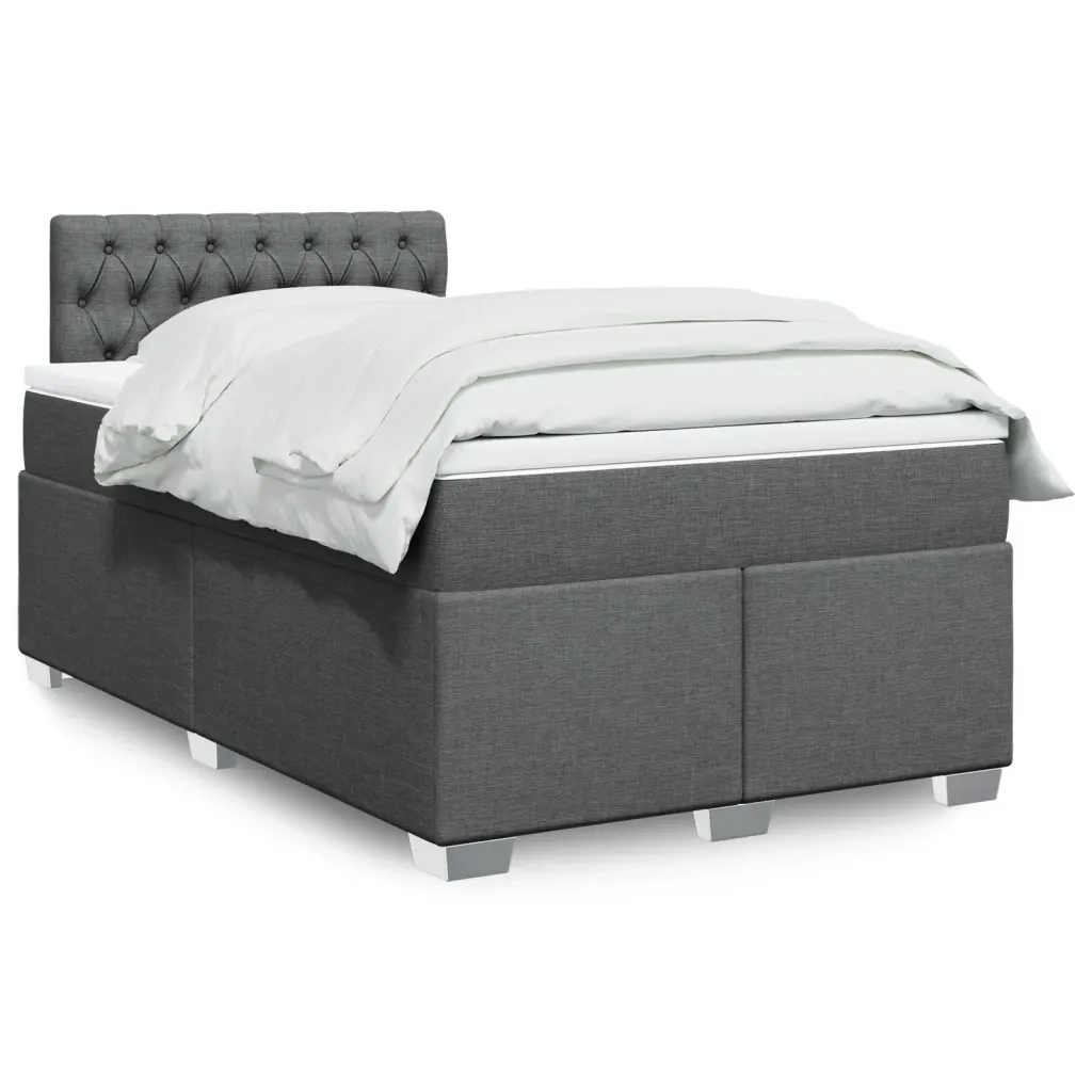 Giroletto a Molle con Materasso Grigio Scuro 120x200 cm Tessuto 3285863