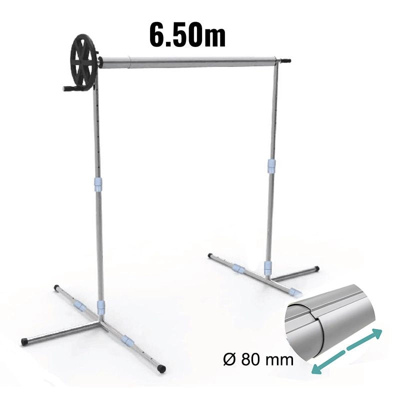 Rullo Avvolgitore Overtube Per Piscine Fuori Terra Fino A 6,50 M Di Larghezza, Tubo 80 Mm