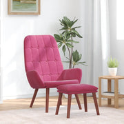 Poltrona Relax con Poggiapiedi Rosso Vino in Velluto 3315143