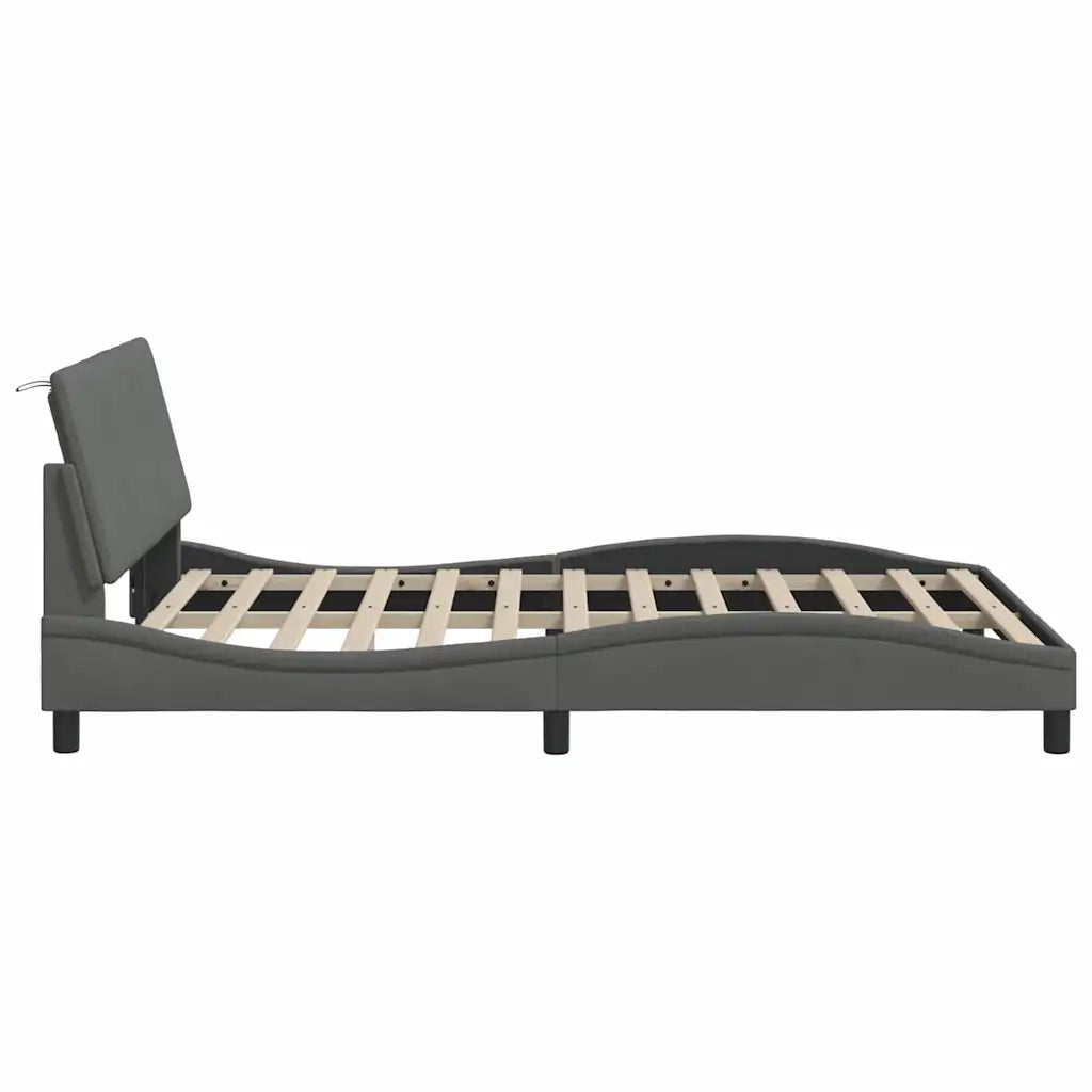 Giroletto senza Materasso Hanko Grigio Scuro 140x190 cm Tessuto 3310455