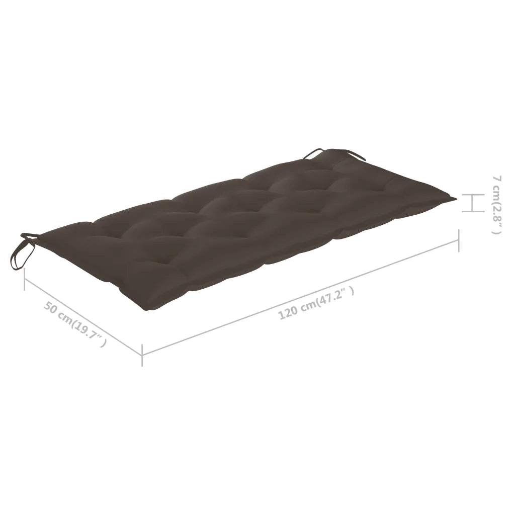 Panca da Giardino Pieghevole con Cuscino 118 cm in Bambù 3063872