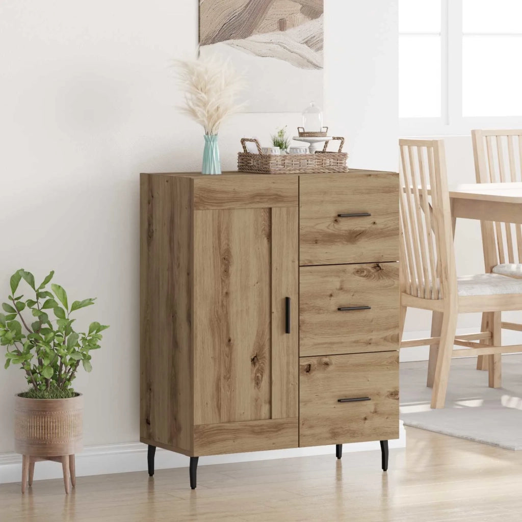 Credenza | Madia | Buffet da pranzo | Armadio da pranzo con cassetto Rovere artigianale 69,5 x 34 x 90 cm
