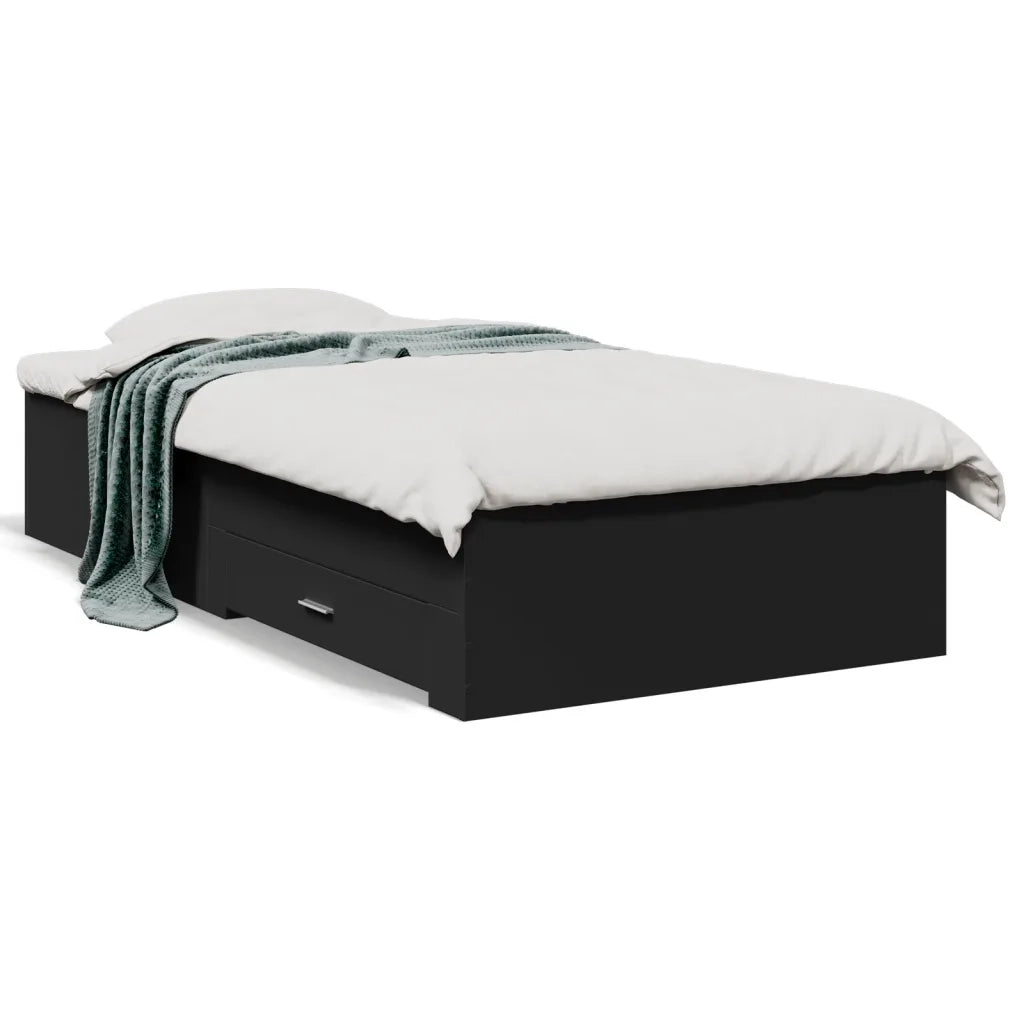 Giroletto con Cassetti Nero 75x190 cm in Legno Multistratocod mxl 91963