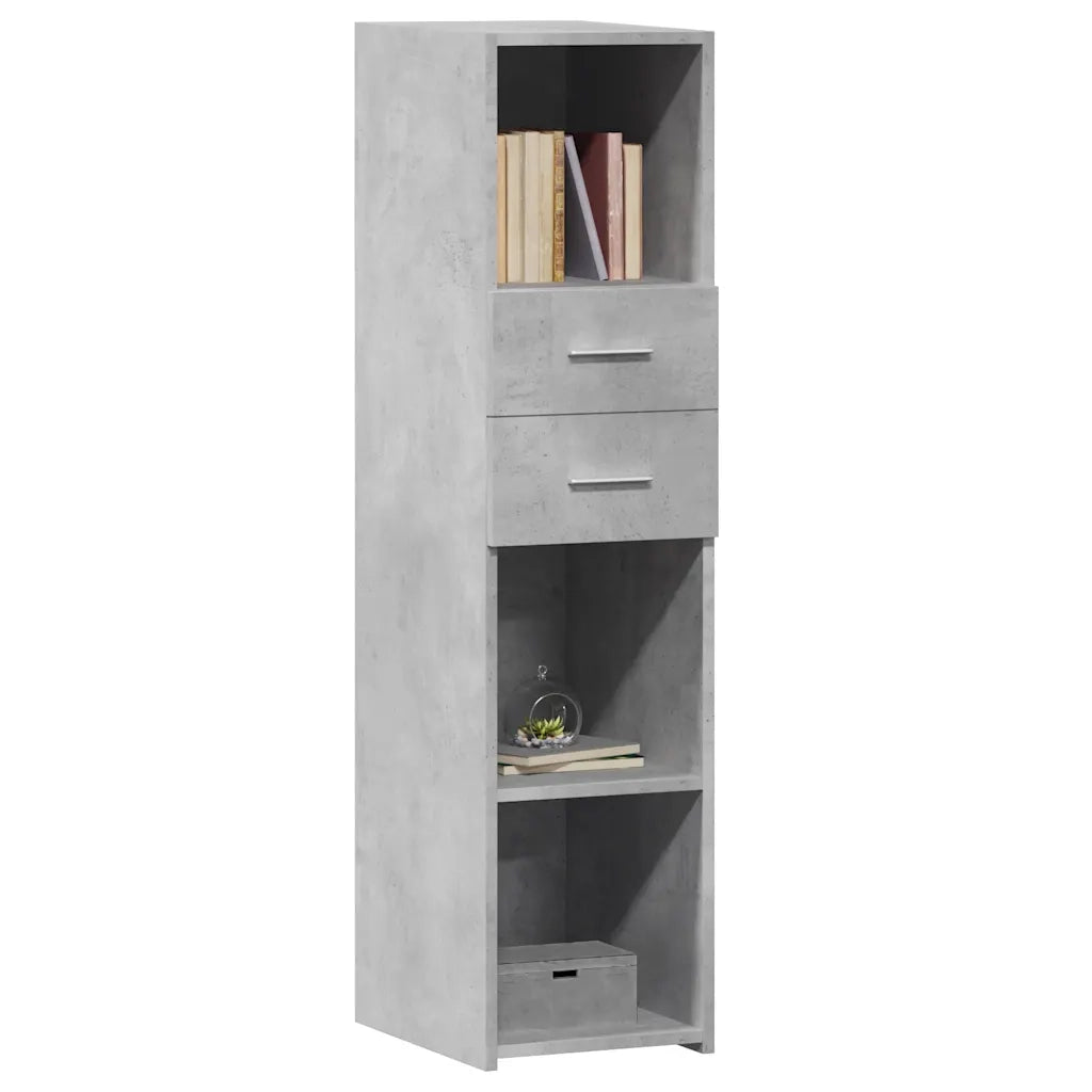Credenza-Buffet-Armadio da cucina Grigio Cemento 30x42,5x124 cm in Legno Multistrato