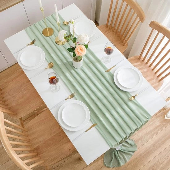 Telaio per tenda, Chiffon, Telaio elegante per interni ed esterni, per matrimoni, comunioni, moderno, lavabile, 3 m, verde matcha