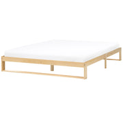 Letto matrimoniale in legno di pino 180 x 200 cm marrone chiaro stile minimalista