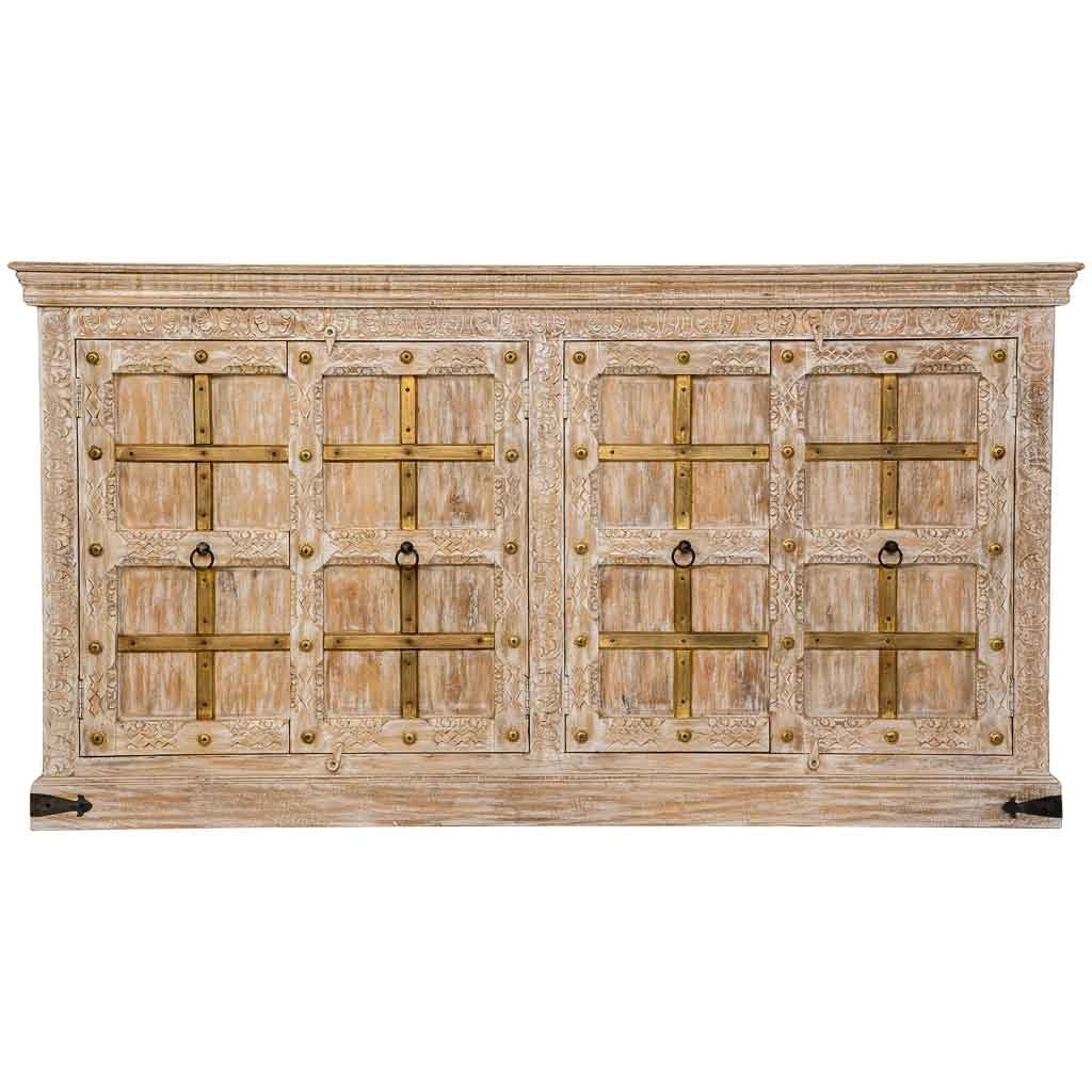 Credenza in legno bianco, 180x46x96h cm