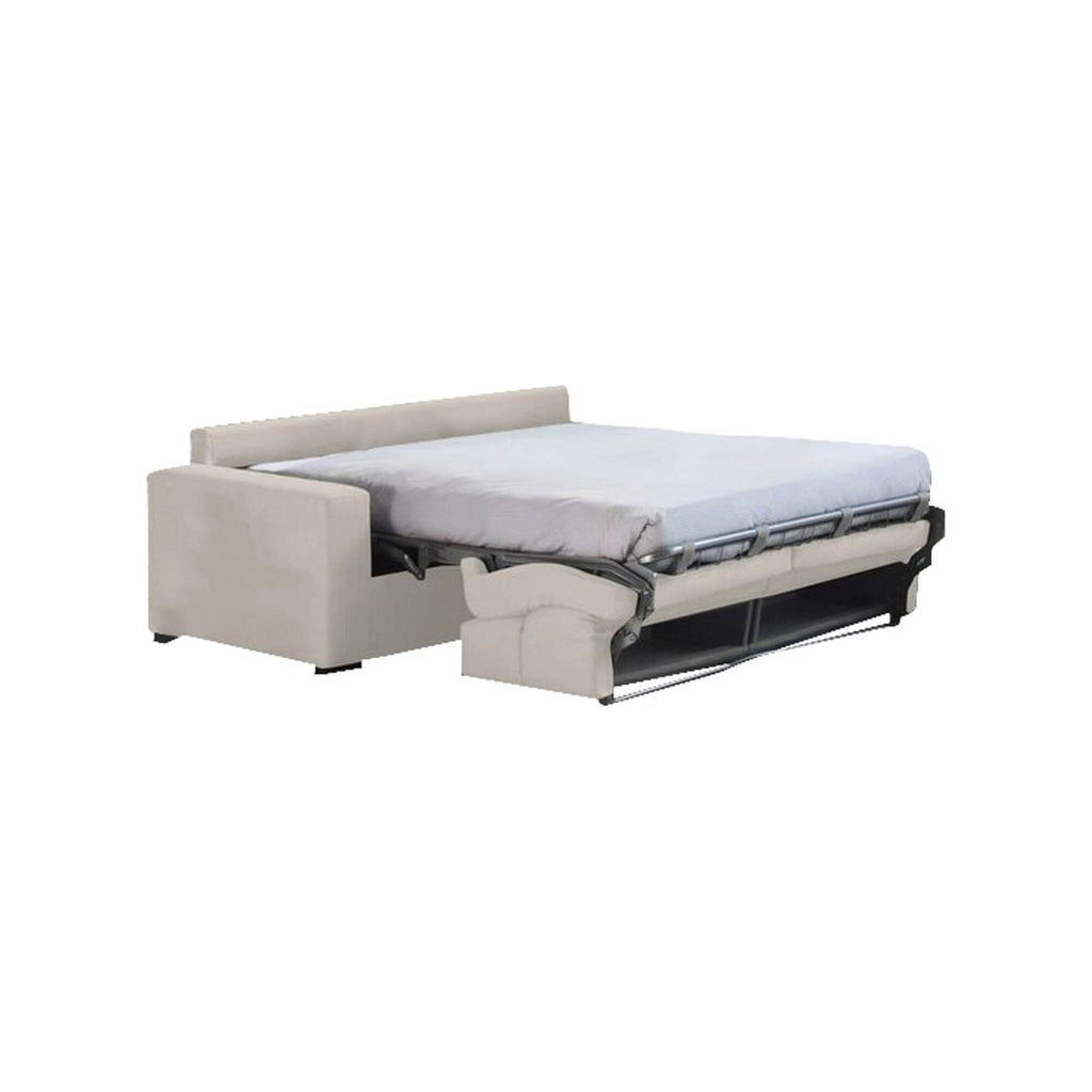 Casabona, Divano Letto 2 Posti Sfoderabile Made in Italy, 180x95 cm Beige